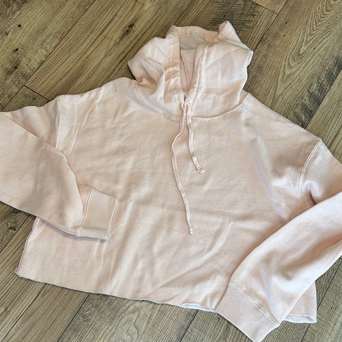 Peach Cropped Hoodie Sweatshirt